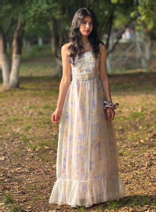 Floral printed gauze dress