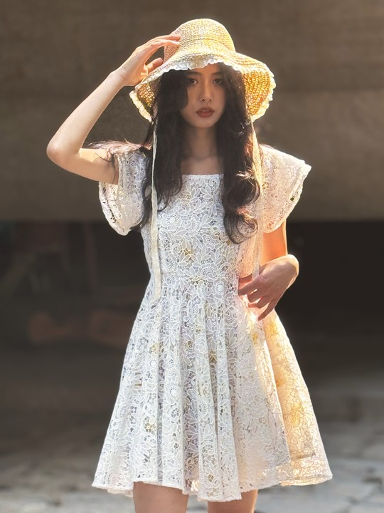 White embroidered dress