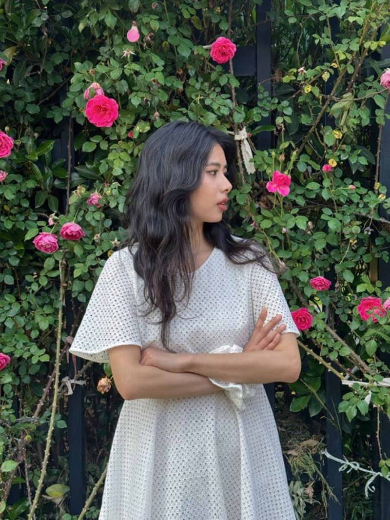 Cotton embroidered dress