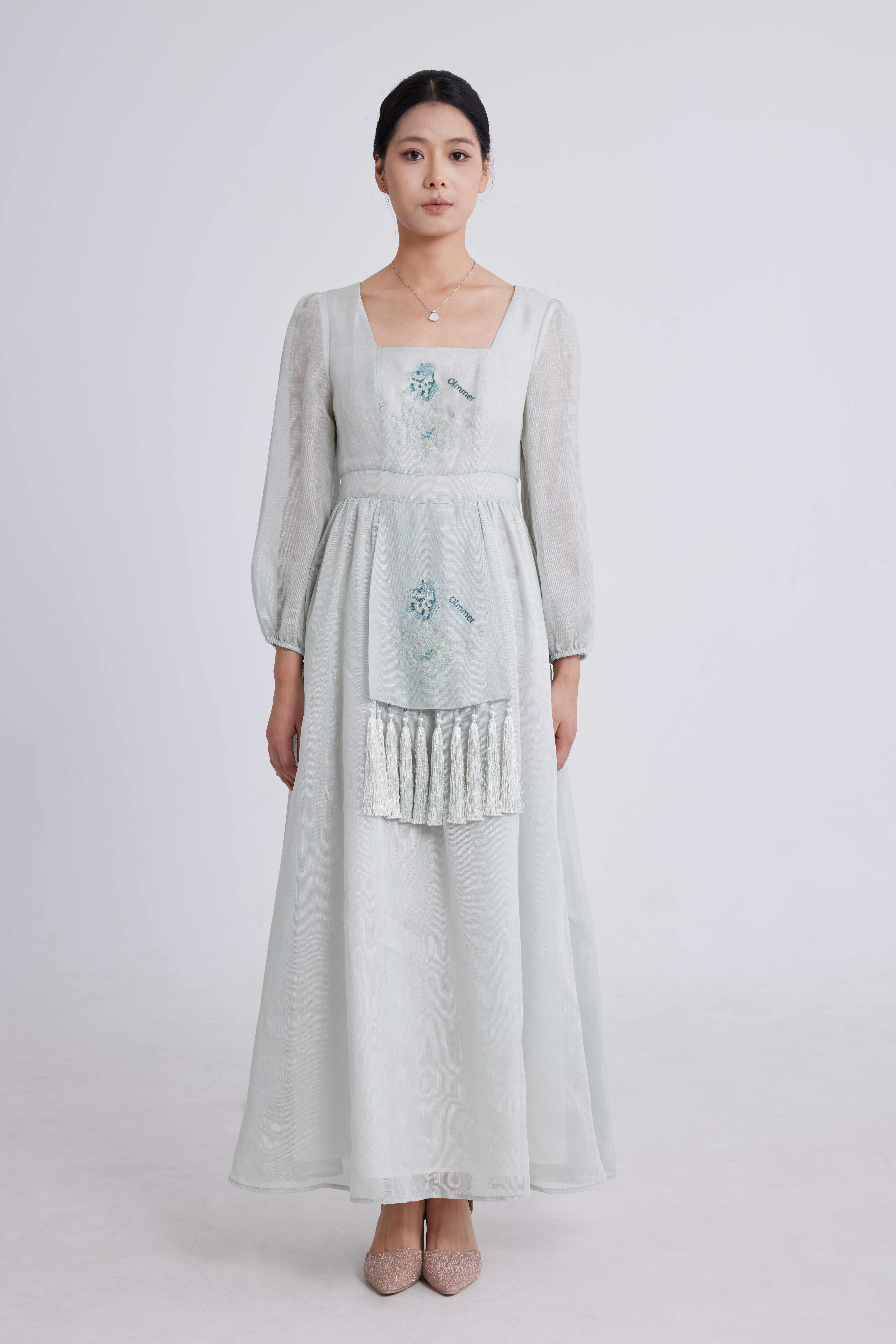 Qiang embroidered koi fish dress