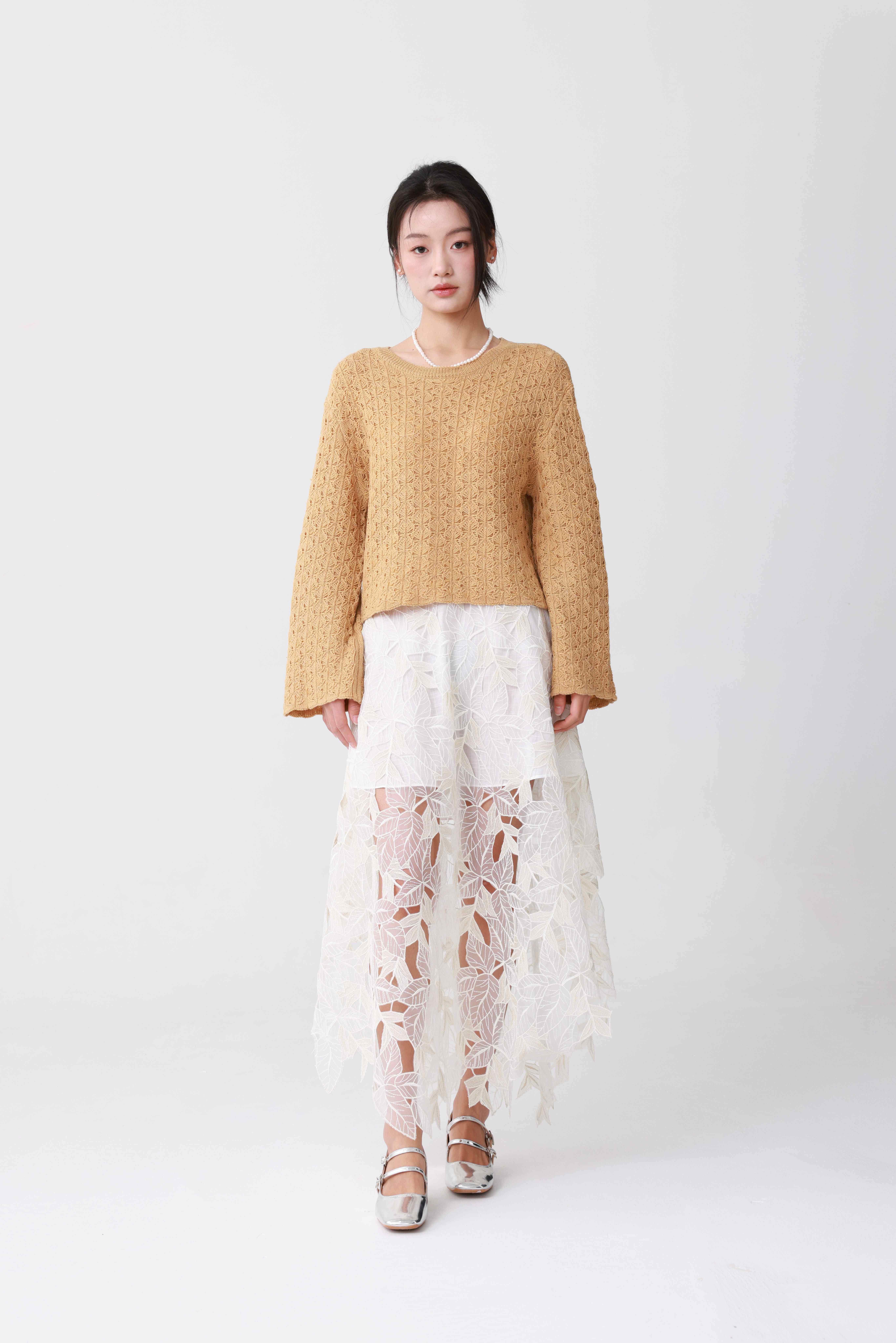 Leaf sweater and skirt