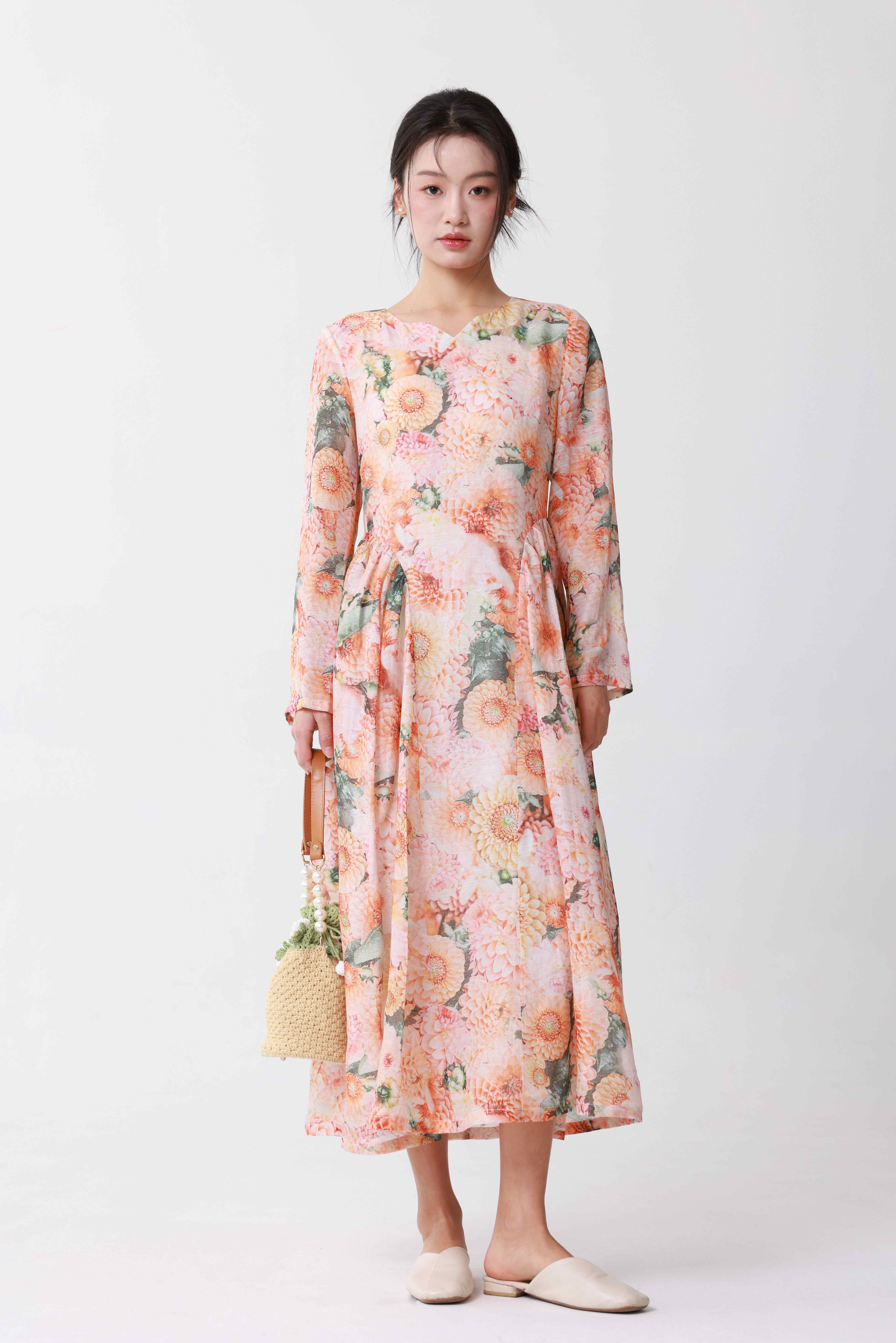 Sunflower print dress