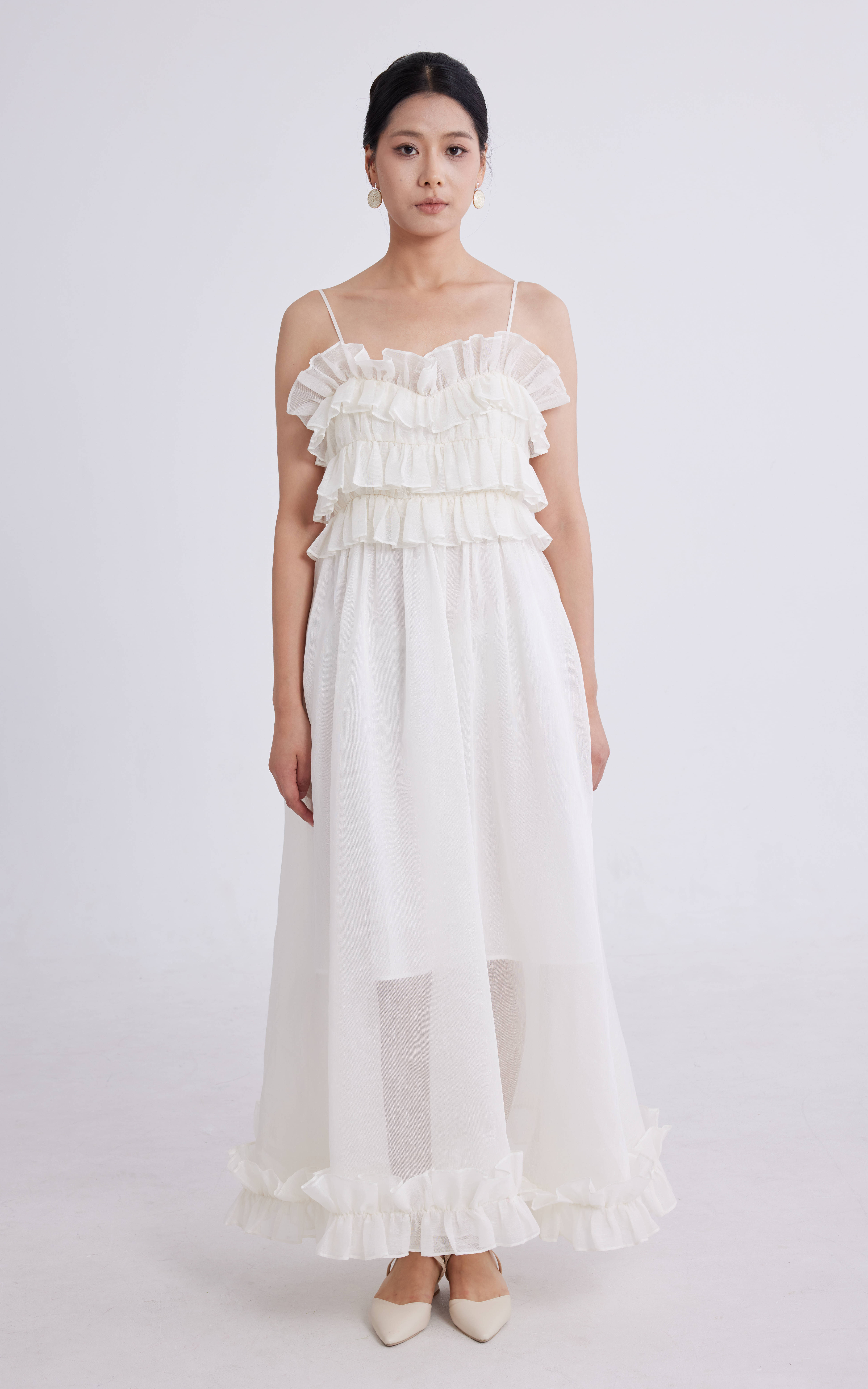 White ruffled dress