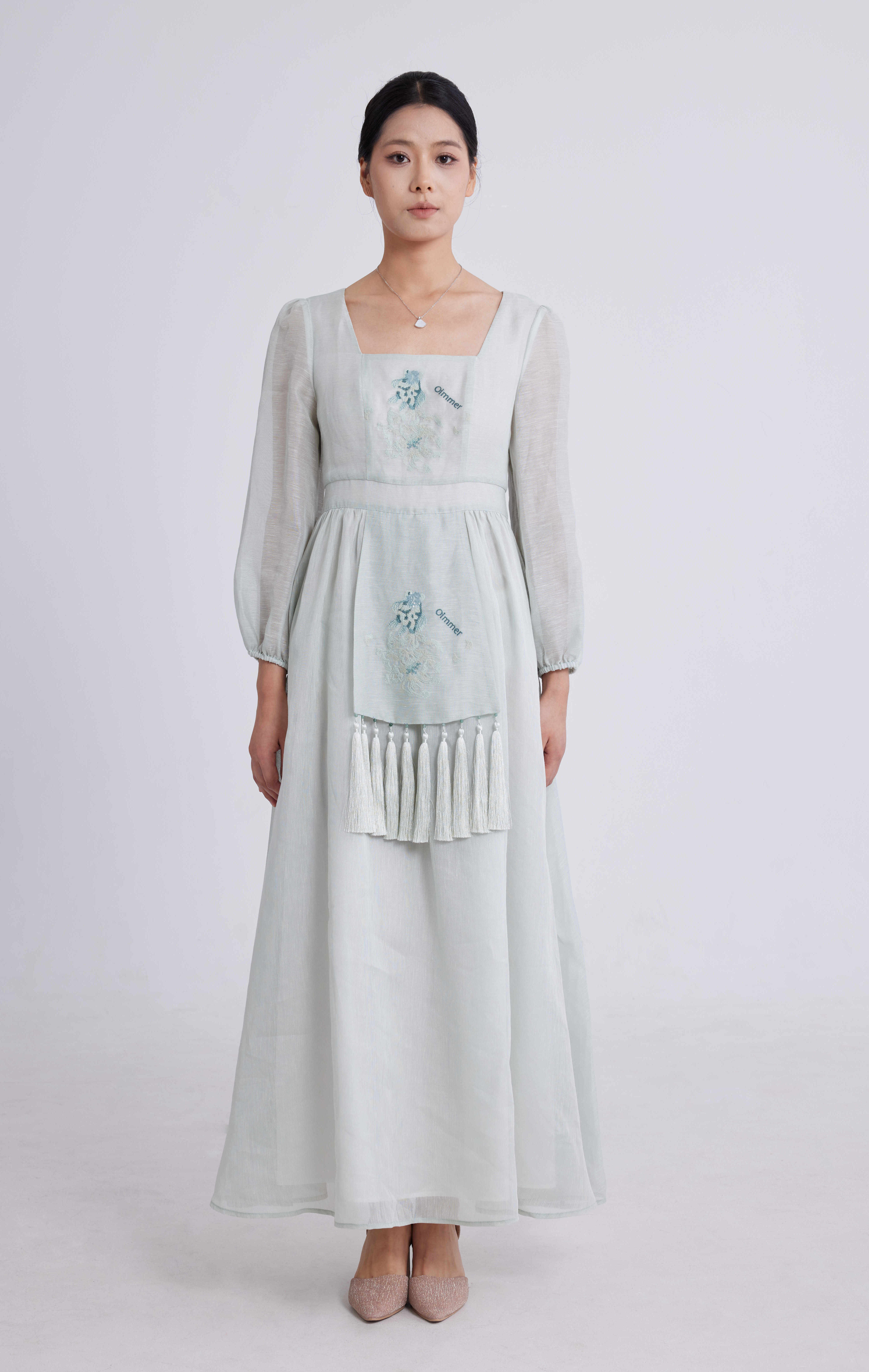 Qiang embroidered koi fish dress